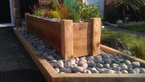 recycled wood into planters
