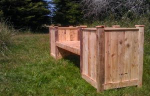 recycled wood into a bench